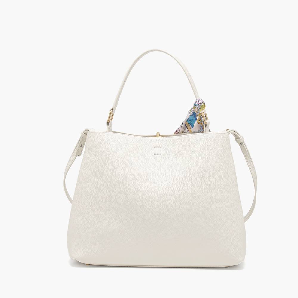 La Carrie BORSA SHOPPING DRILLED CREMA