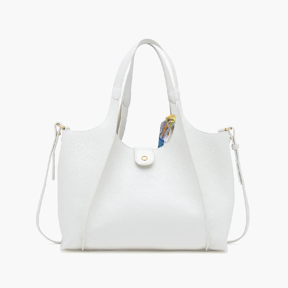 La Carrie BORSA SHOPPING DRILLED CREMA