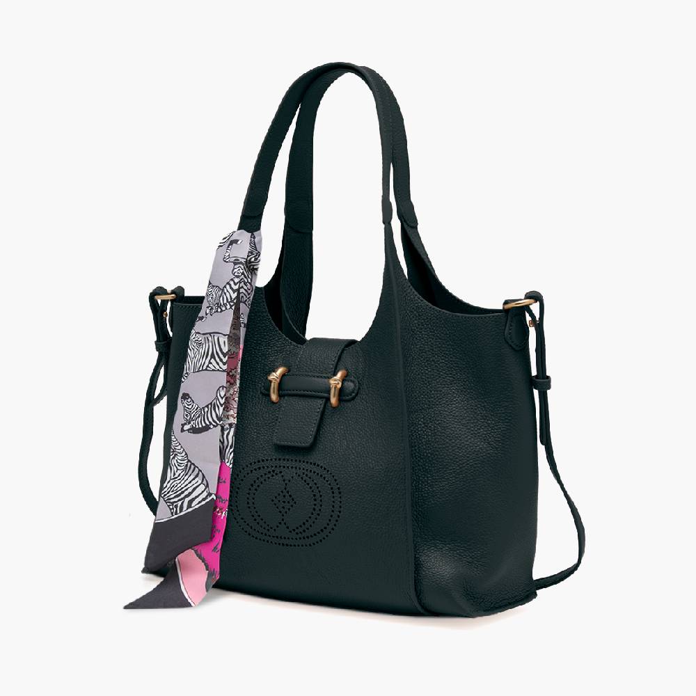 La Carrie BORSA SHOPPING DRILLED NERA