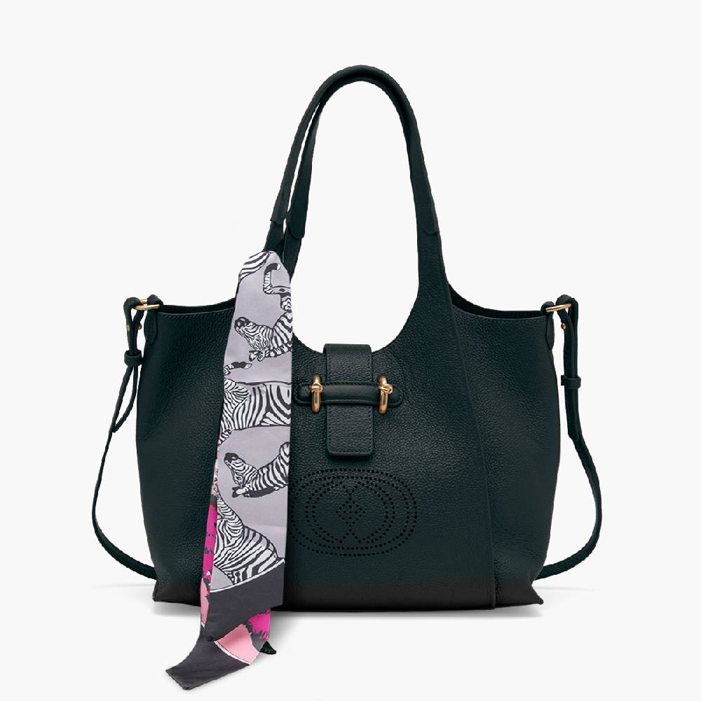 La Carrie BORSA SHOPPING DRILLED NERA