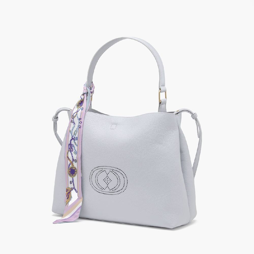 La Carrie BORSA SHOPPING DRILLED SKY