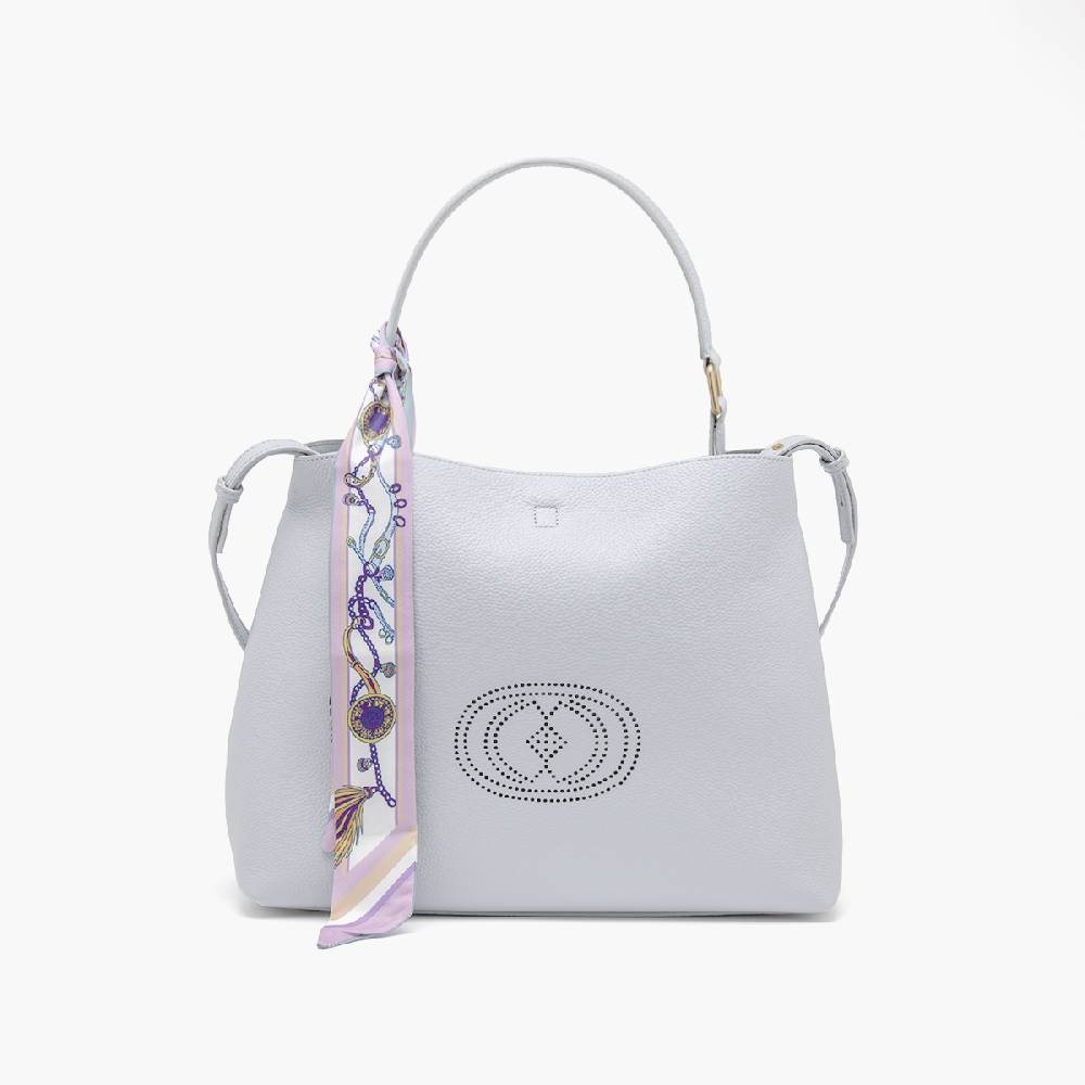 La Carrie BORSA SHOPPING DRILLED SKY