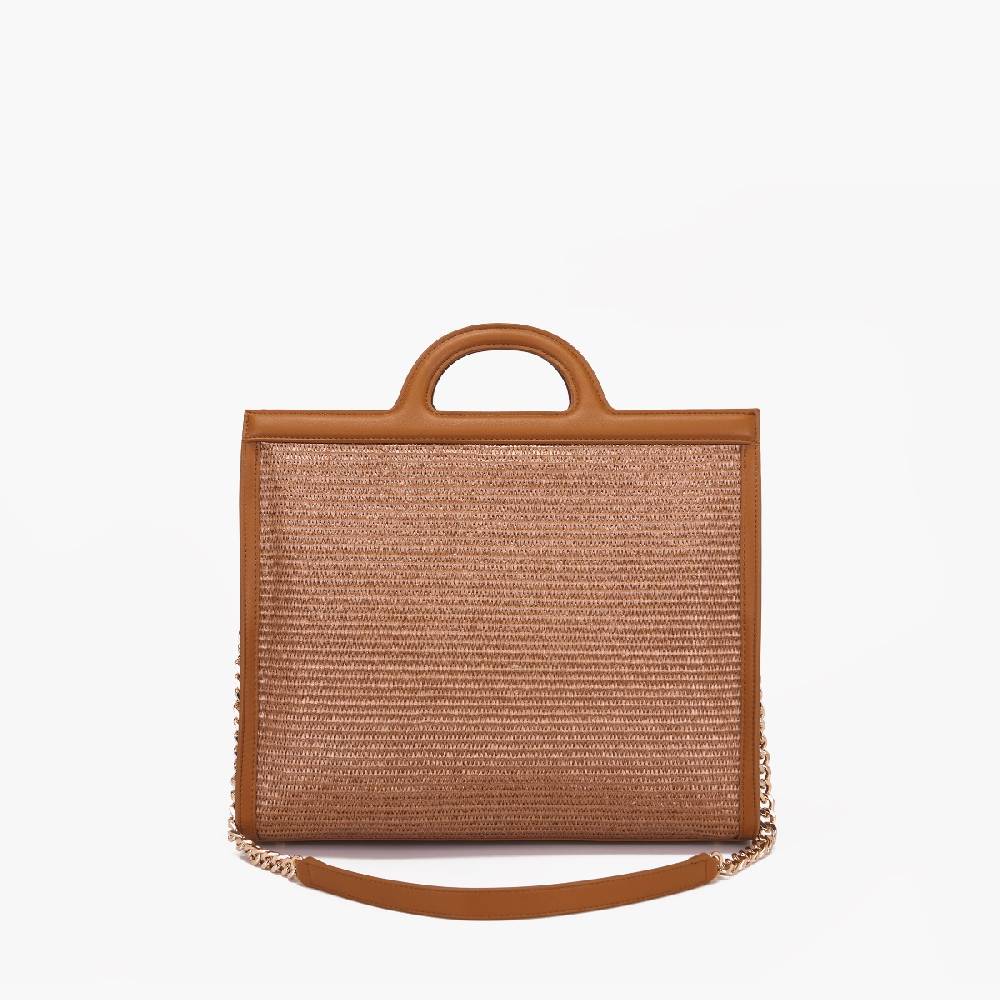 La Carrie BORSA SHOPPING MALIBU CUOIO