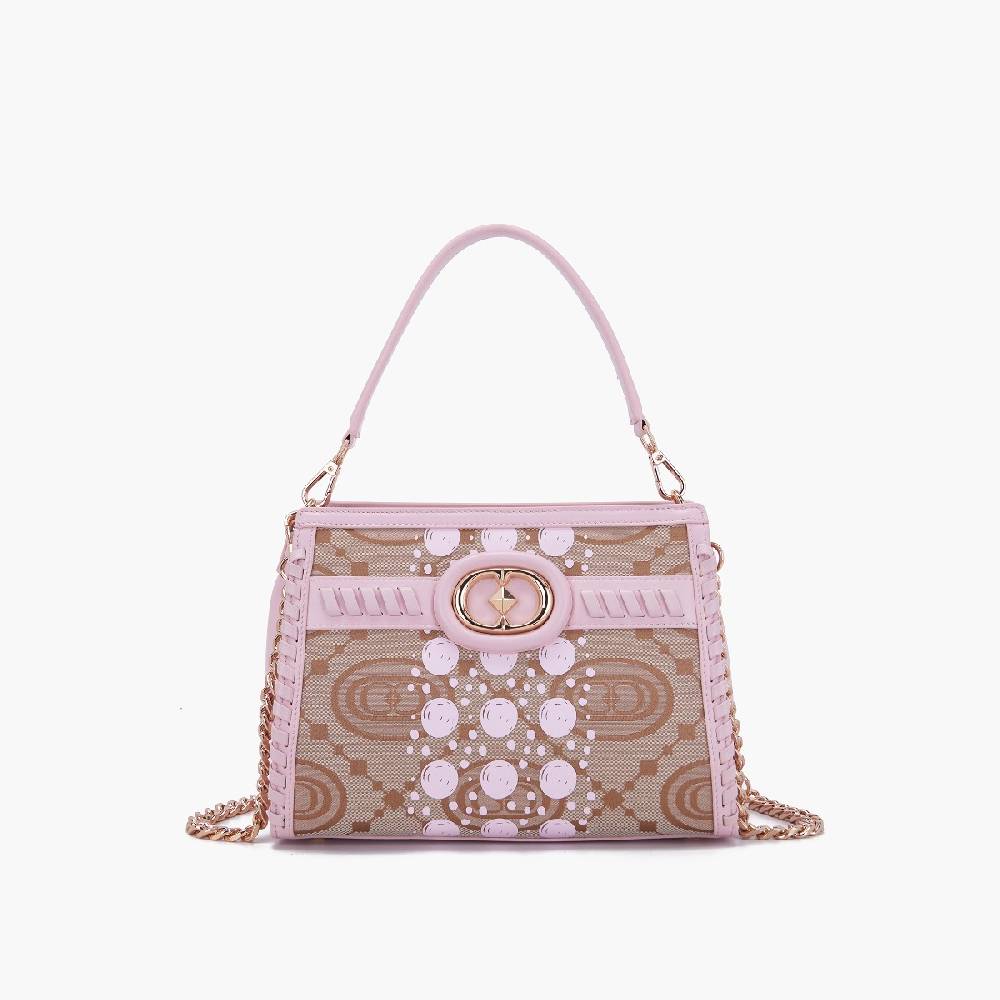 La Carrie BORSA SHOPPING MONOGRAM ROSA