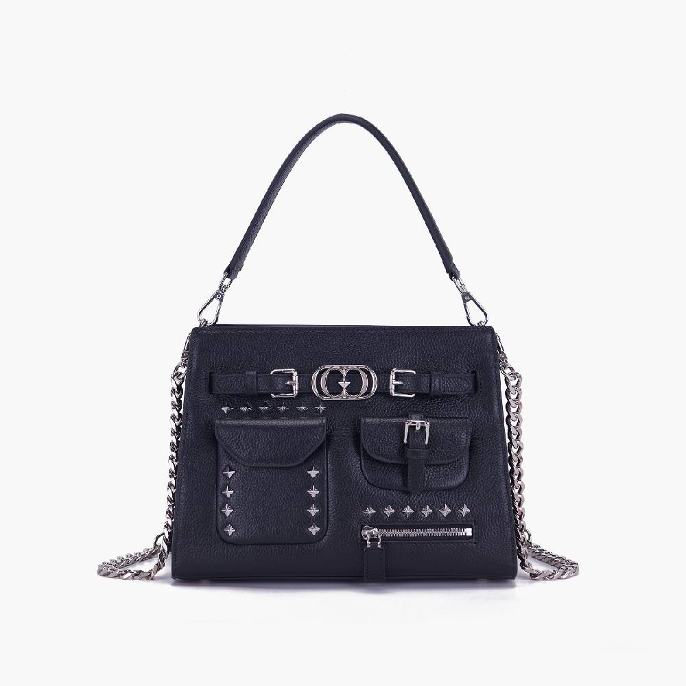 La Carrie BORSA SHOPPING ROCK NERA