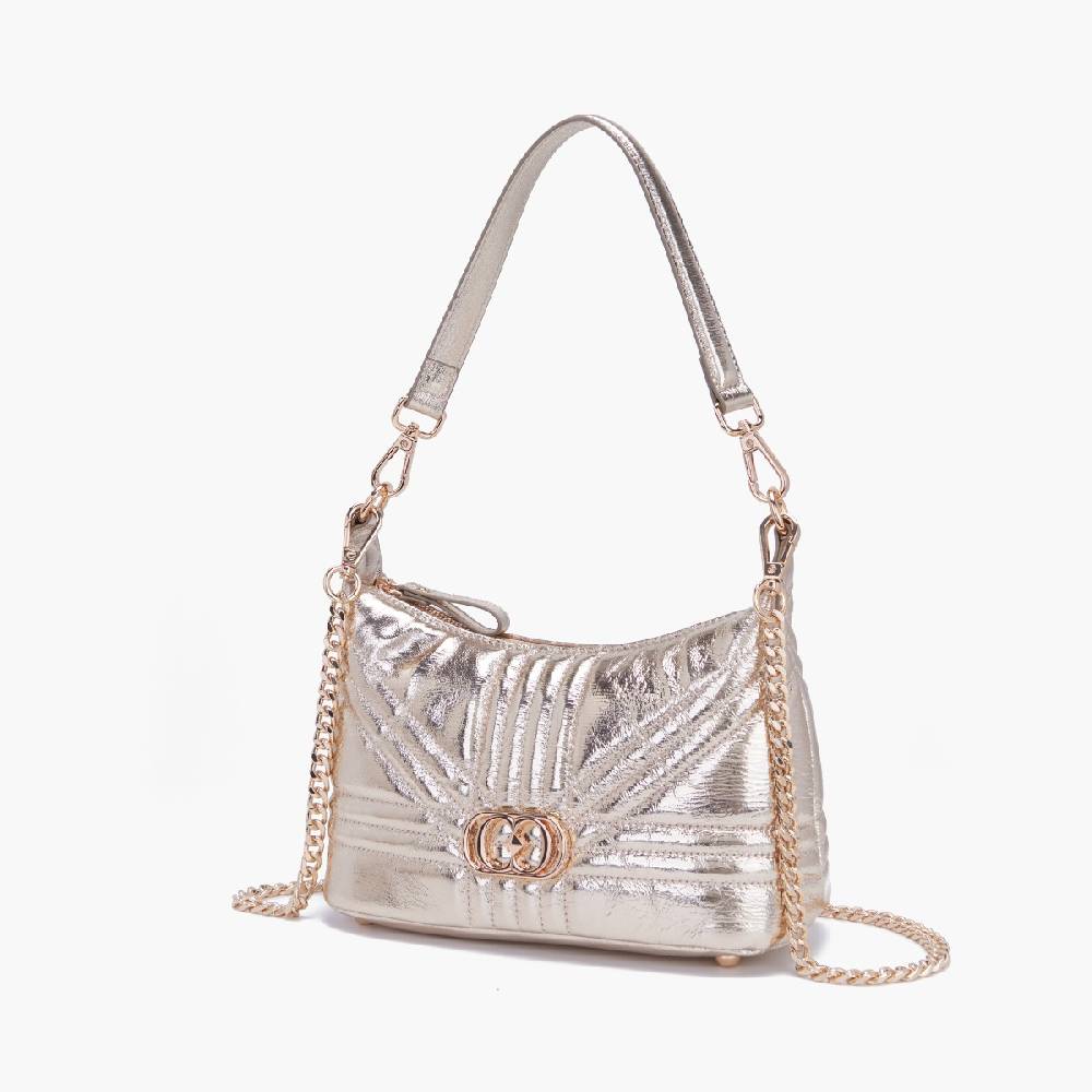 La Carrie MINI BORSA A SPALLA SHINY GOLD