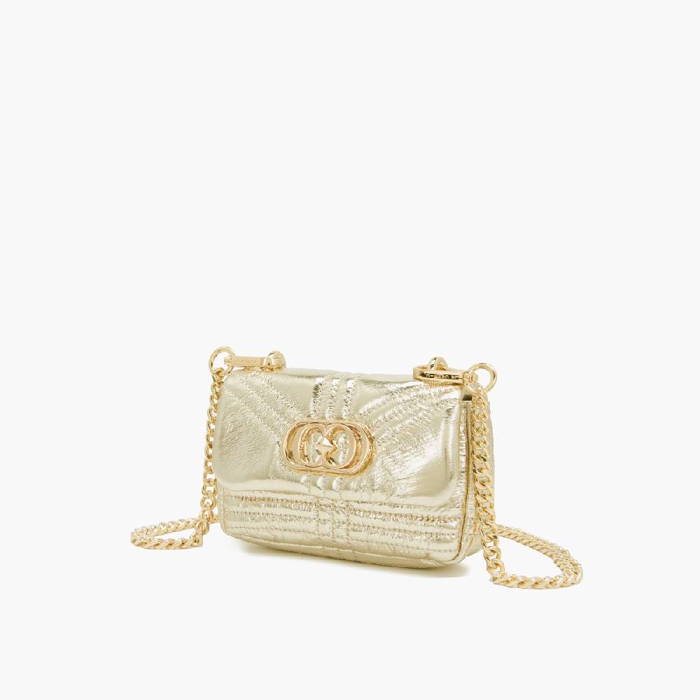 La Carrie MINI BORSA A SPALLA SHINY GOLD