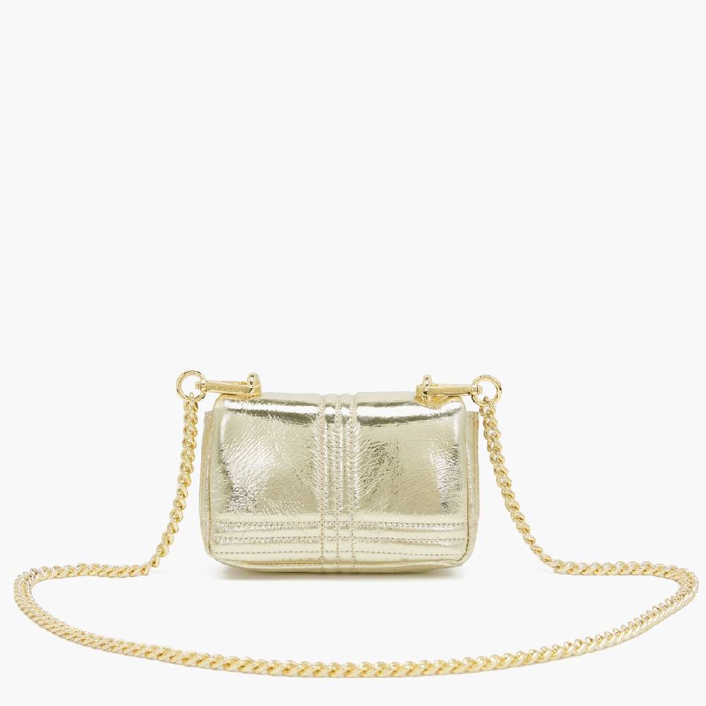 La Carrie MINI BORSA A SPALLA SHINY GOLD