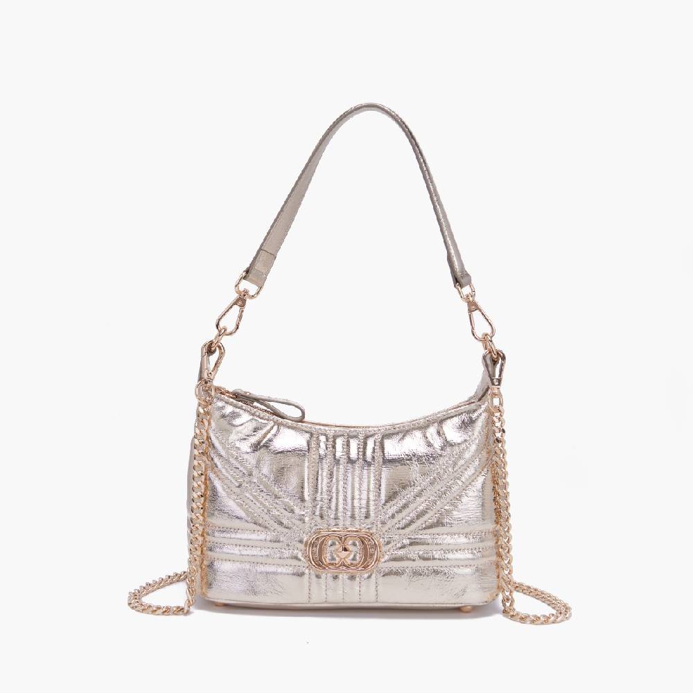La Carrie MINI BORSA A SPALLA SHINY GOLD
