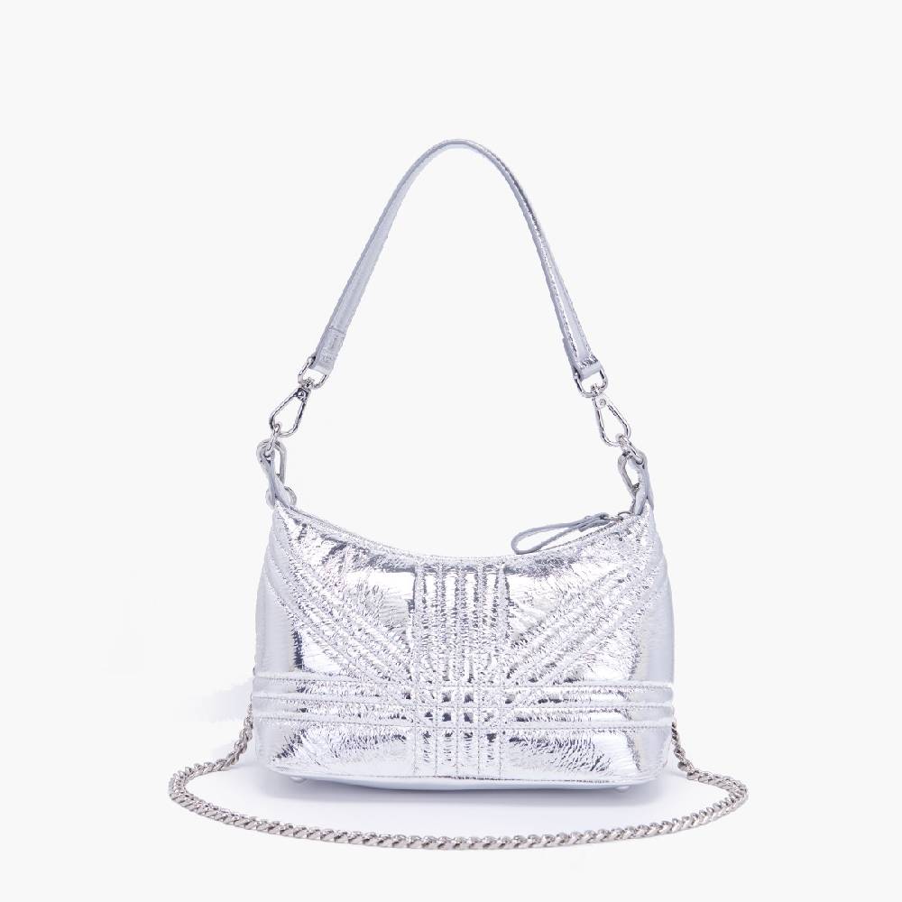 La Carrie MINI BORSA A SPALLA SHINY SILVER
