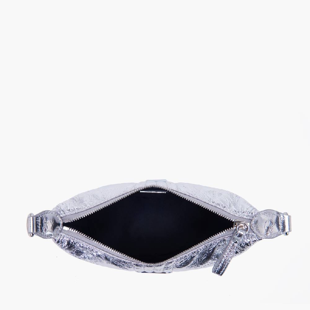 La Carrie MINI BORSA A SPALLA SHINY SILVER
