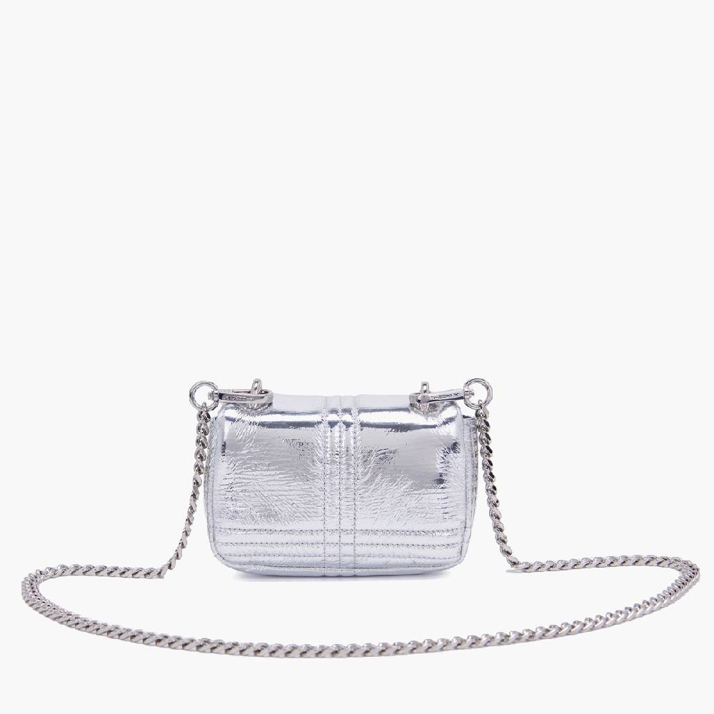 La Carrie MINI BORSA A SPALLA SHINY SILVER