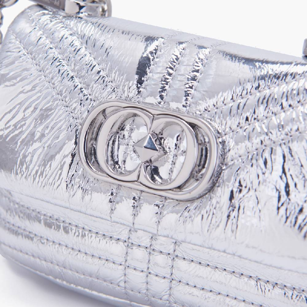 La Carrie MINI BORSA A SPALLA SHINY SILVER