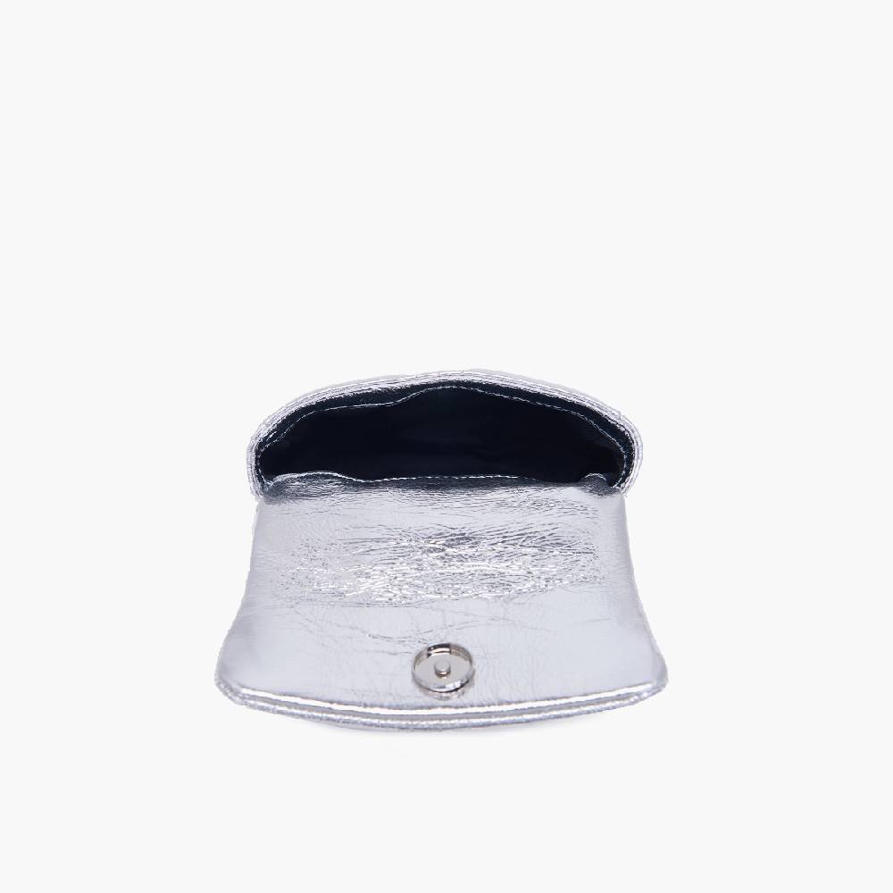 La Carrie MINI BORSA A SPALLA SHINY SILVER