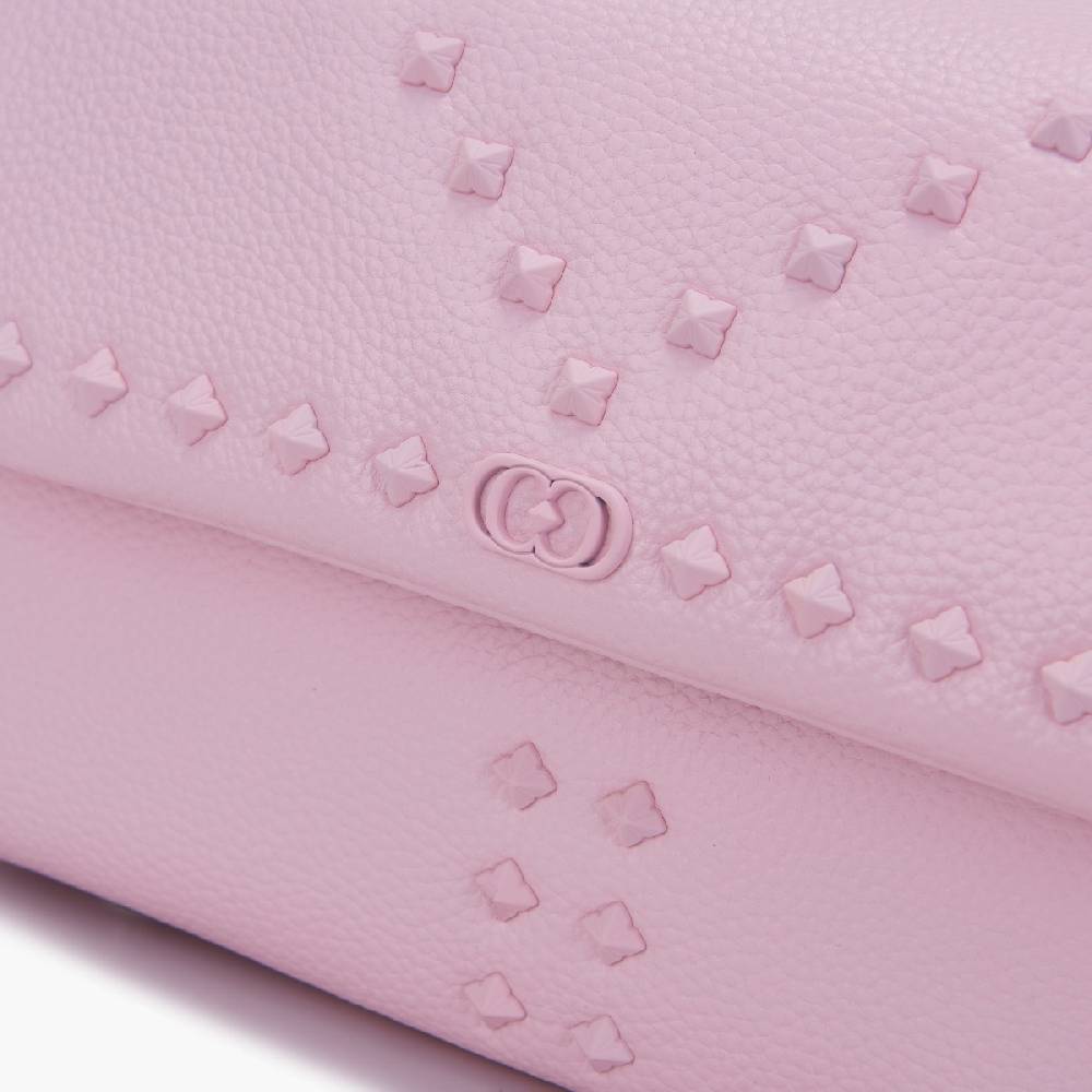 La Carrie PINK HAND BAG IN TUMBLED LEATHER