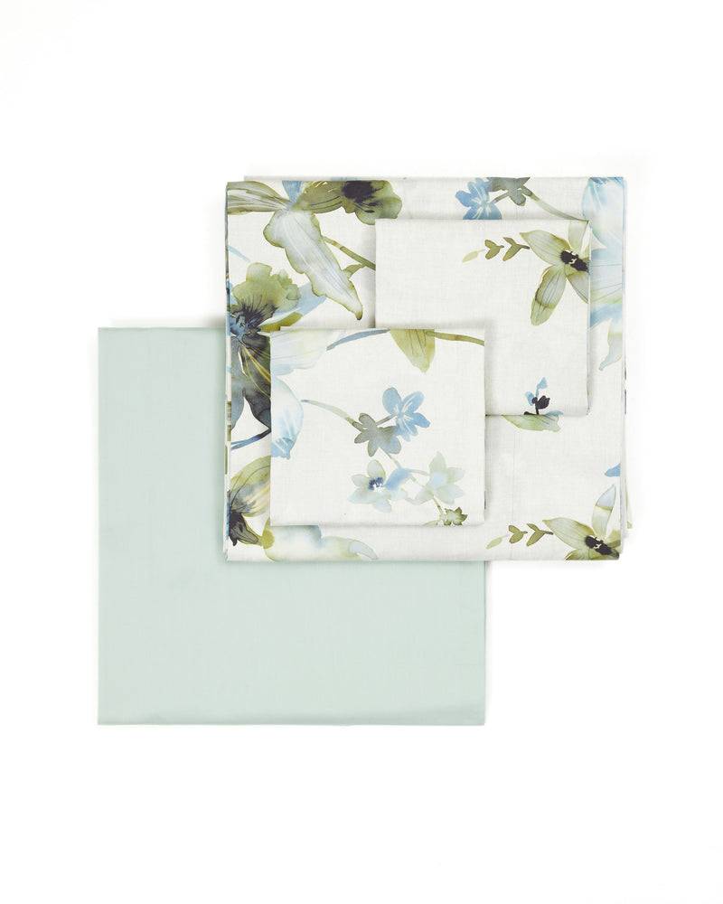 Lanerossi Orchidee Completo Lenzuola In Raso Di Cotone