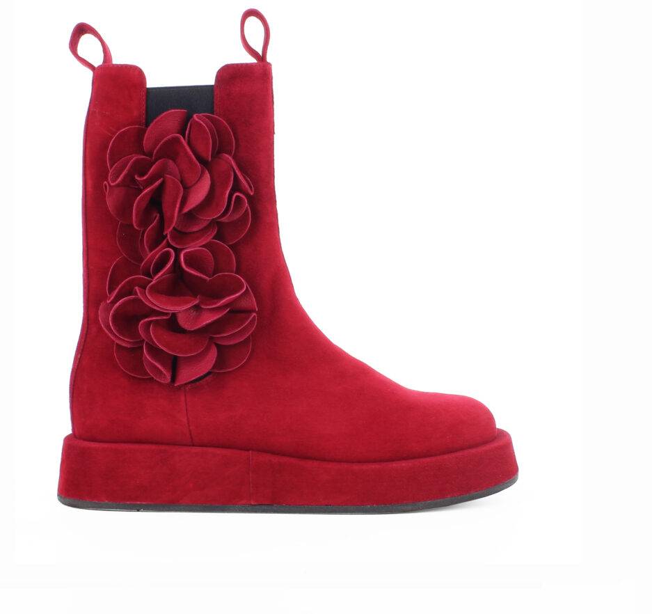 Le Babe BOOTS IN VELOUR CHERRY