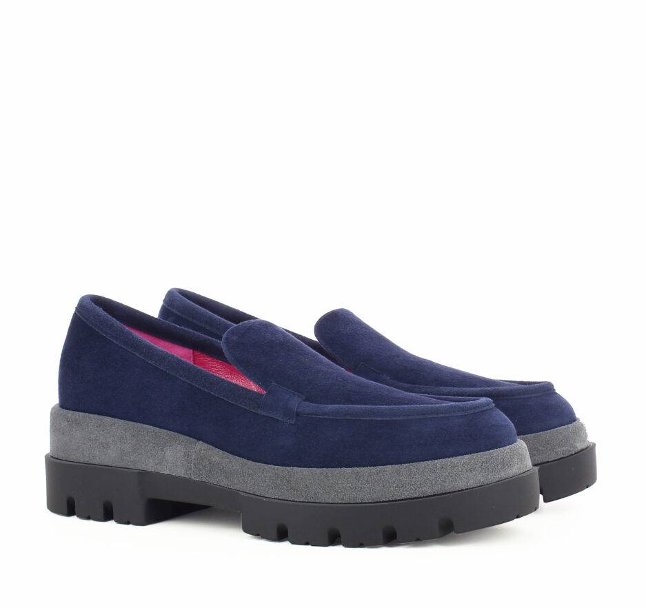 Le Babe MOCASSINI IN VELOUR BLU