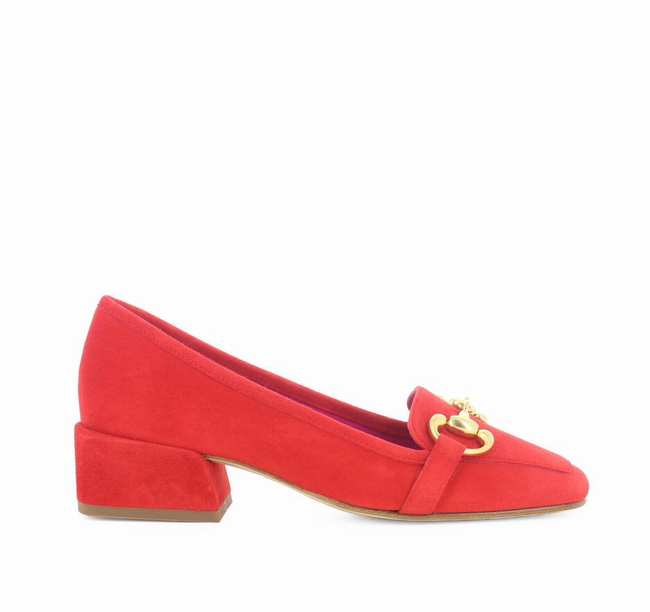 Le Babe MOCASSINI IN VELOUR ROSSO