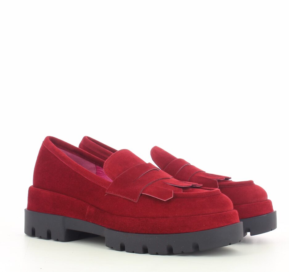 Le Babe MOCASSINI IN VELOUR SCARLET