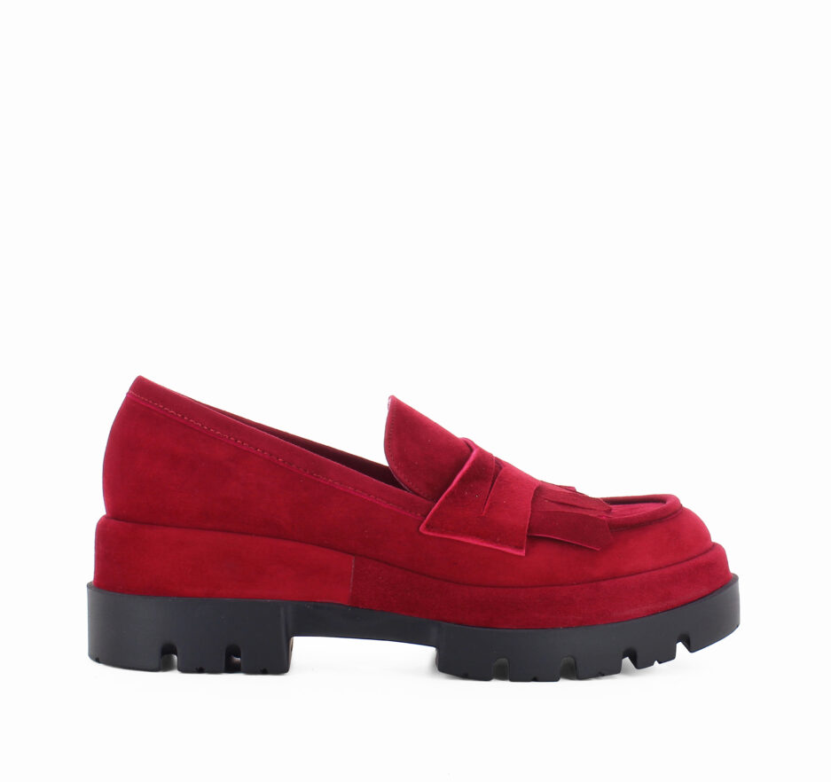 Le Babe MOCASSINI IN VELOUR SCARLET