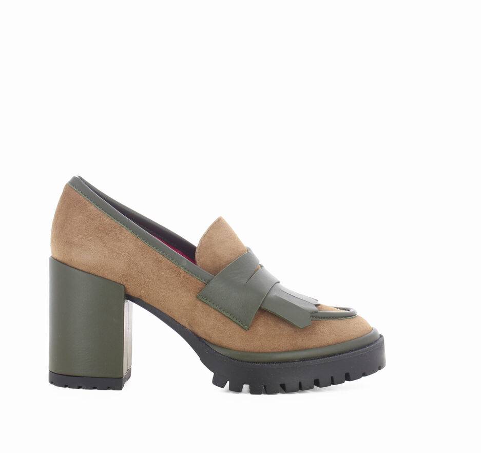 Le Babe MOCASSINI IN VELOUR TAUPE