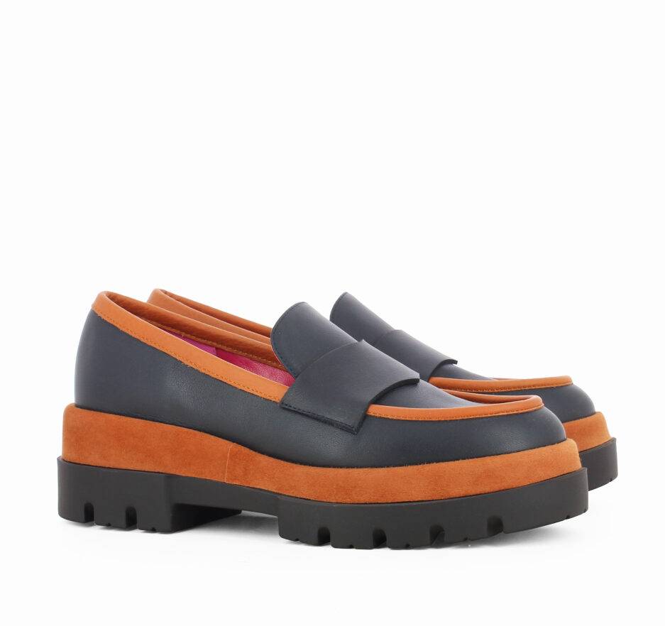 Le Babe MOCASSINI IN VITELLO BLU