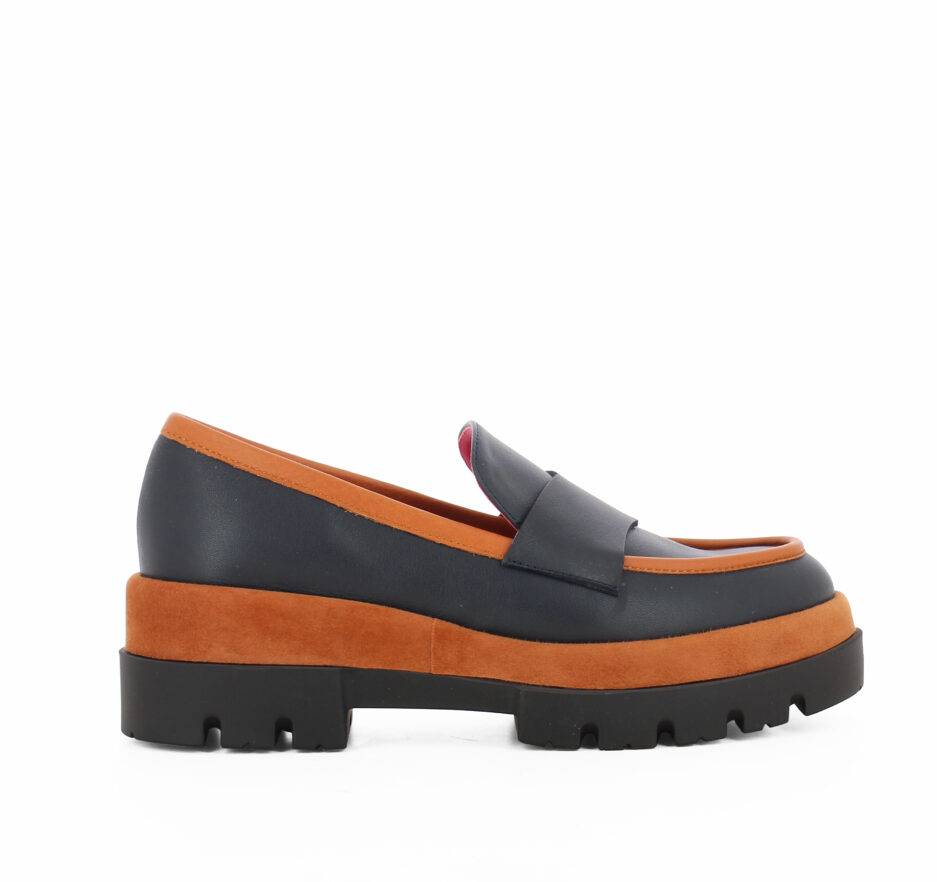 Le Babe MOCASSINI IN VITELLO BLU