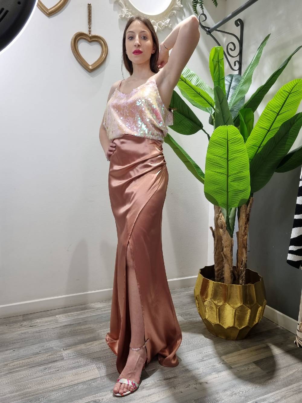 Le Chicche Canotta Paillettes Boreale