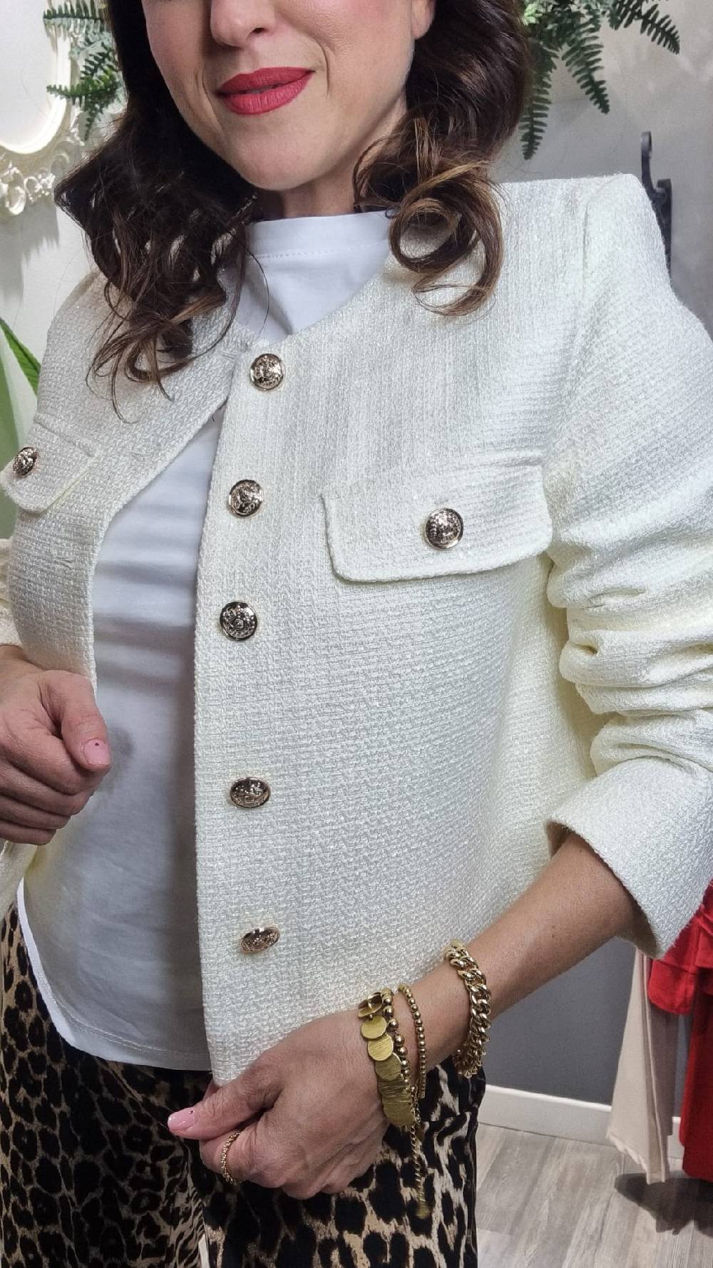 Le Chicche Giacca Tweed Burro