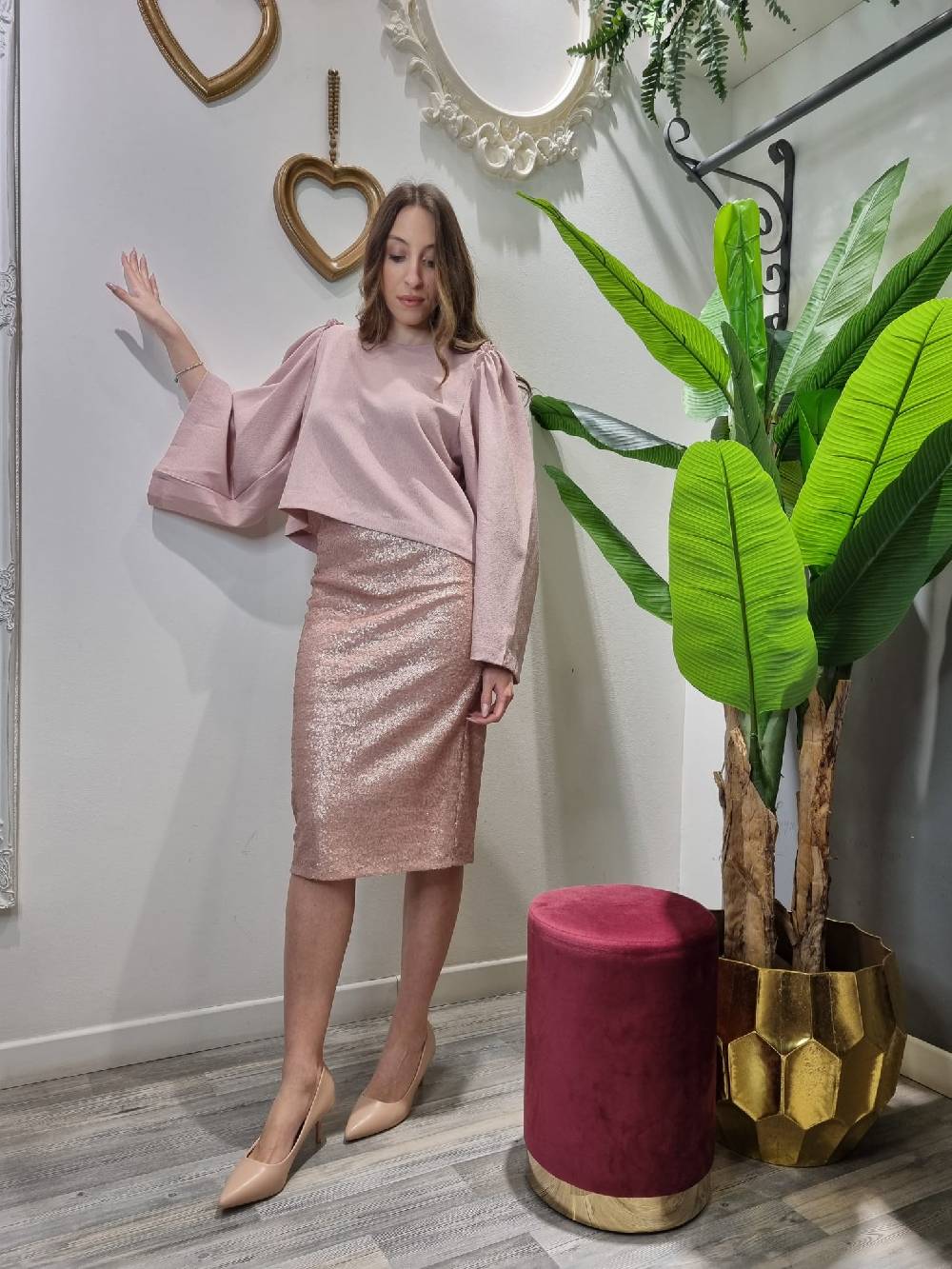 Le Chicche Gonna Paillettes Rosa