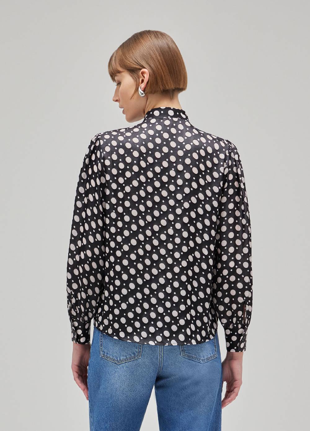 LES COPAINSCamicia Misto Viscosa Con Fiocco Al Collo