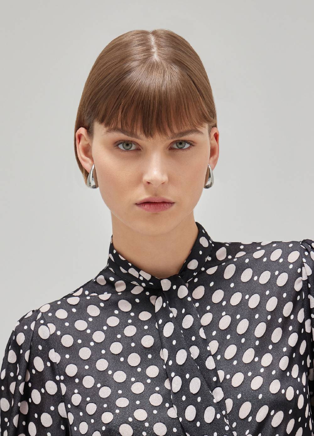 LES COPAINSCamicia Misto Viscosa Con Fiocco Al Collo