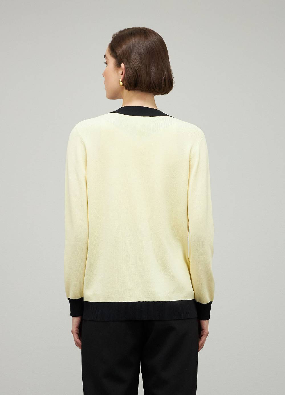 LES COPAINSCardigan Tricot Con Scollo A V In Misto Viscosa