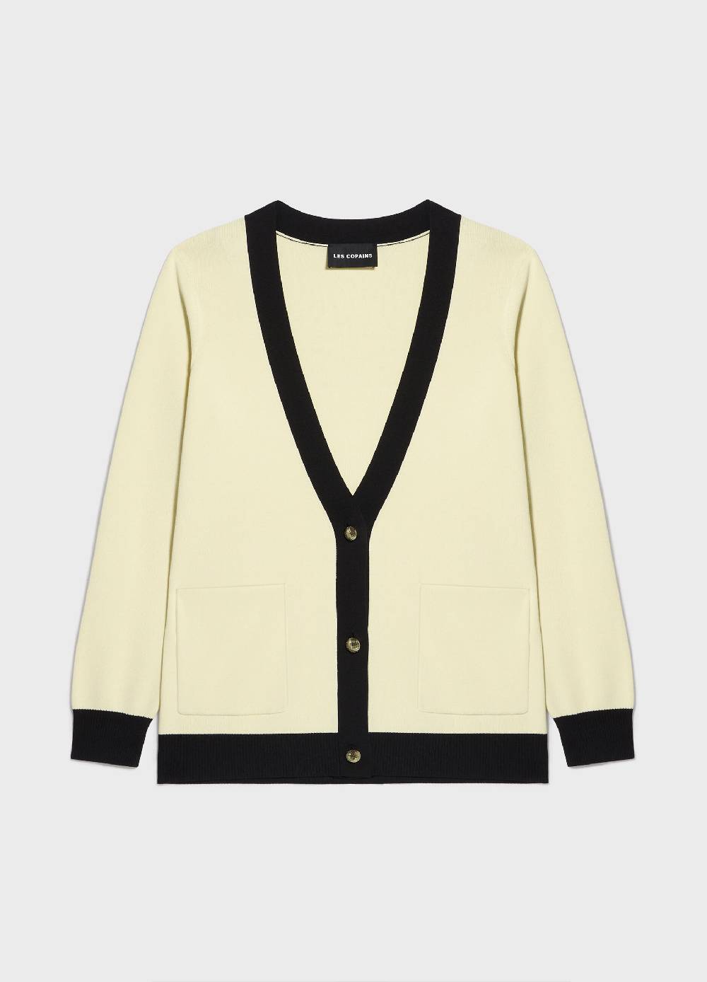 LES COPAINSCardigan Tricot Con Scollo A V In Misto Viscosa