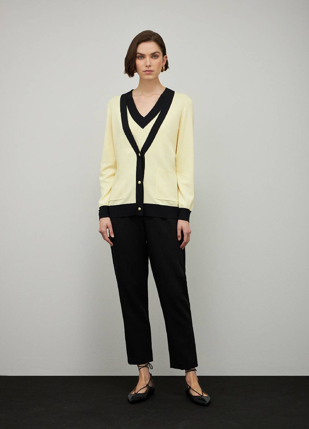 LES COPAINSCardigan tricot con scollo a V in misto viscosa