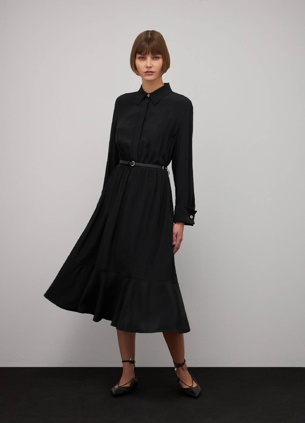 LES COPAINSAbito midi in crepe