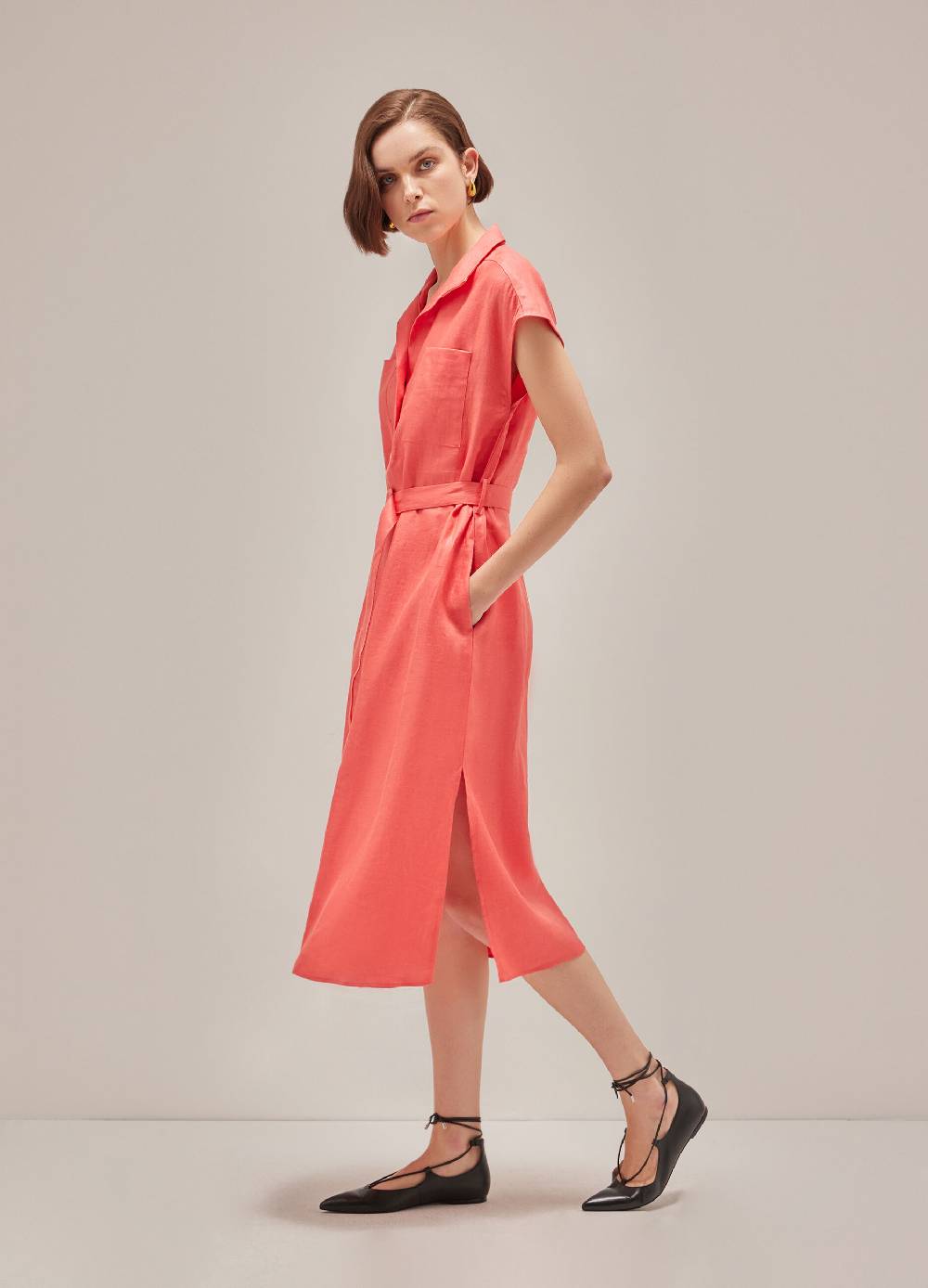 LES COPAINSAbito midi in lino