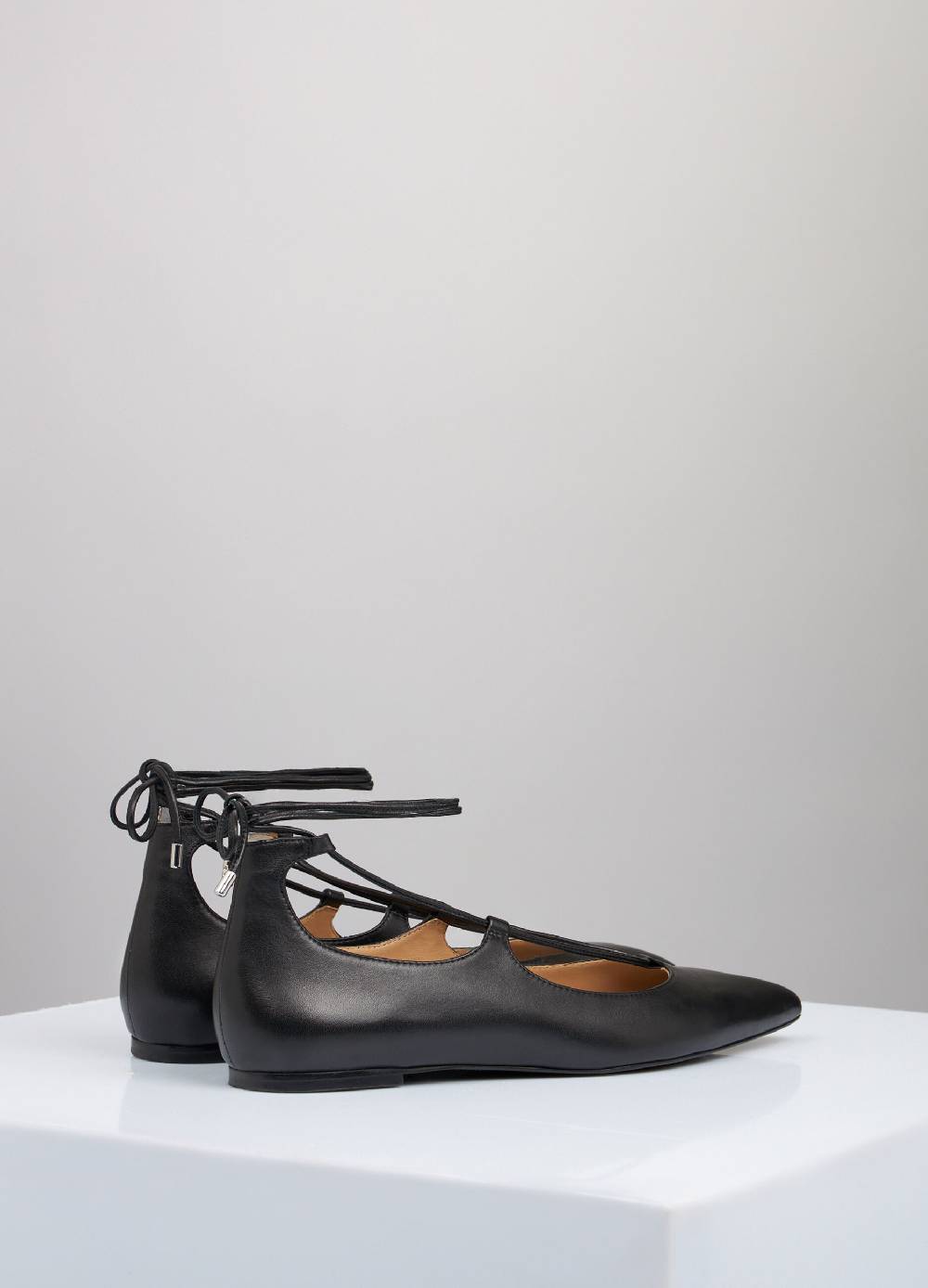 LES COPAINSBallerine In Vera Pelle Con Laccetti