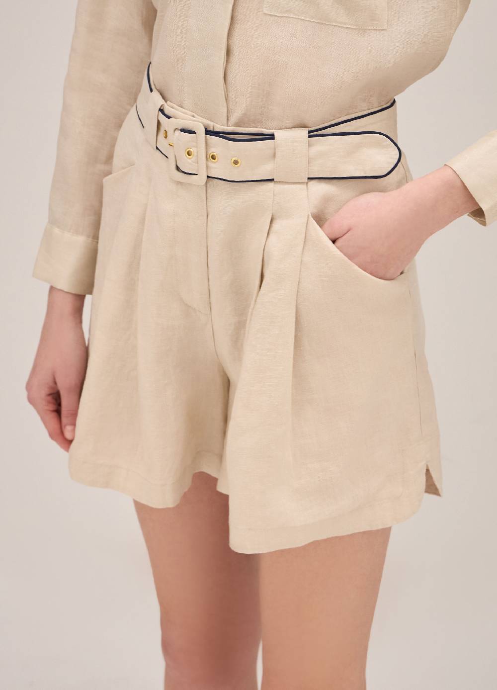 LES COPAINSBermuda In Lino Con Cintura