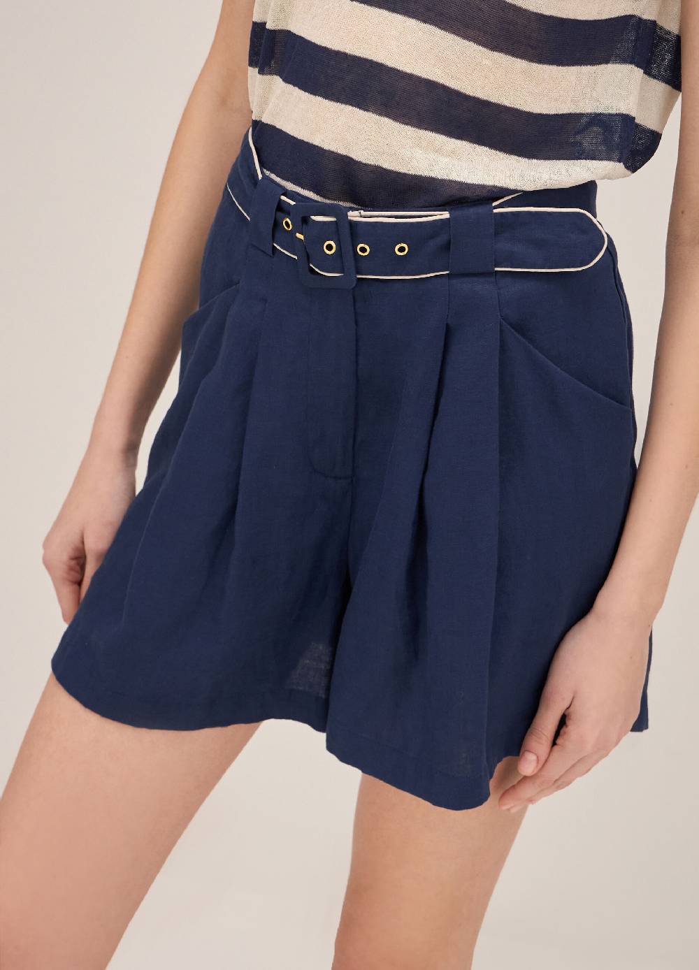 LES COPAINSBermuda In Lino Con Cintura