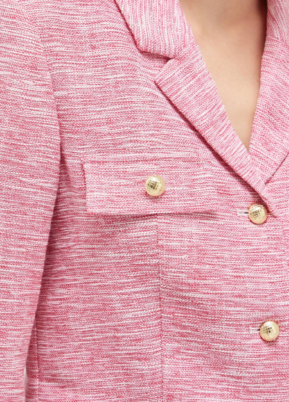 LES COPAINSBlazer Cropped Effetto Tweed