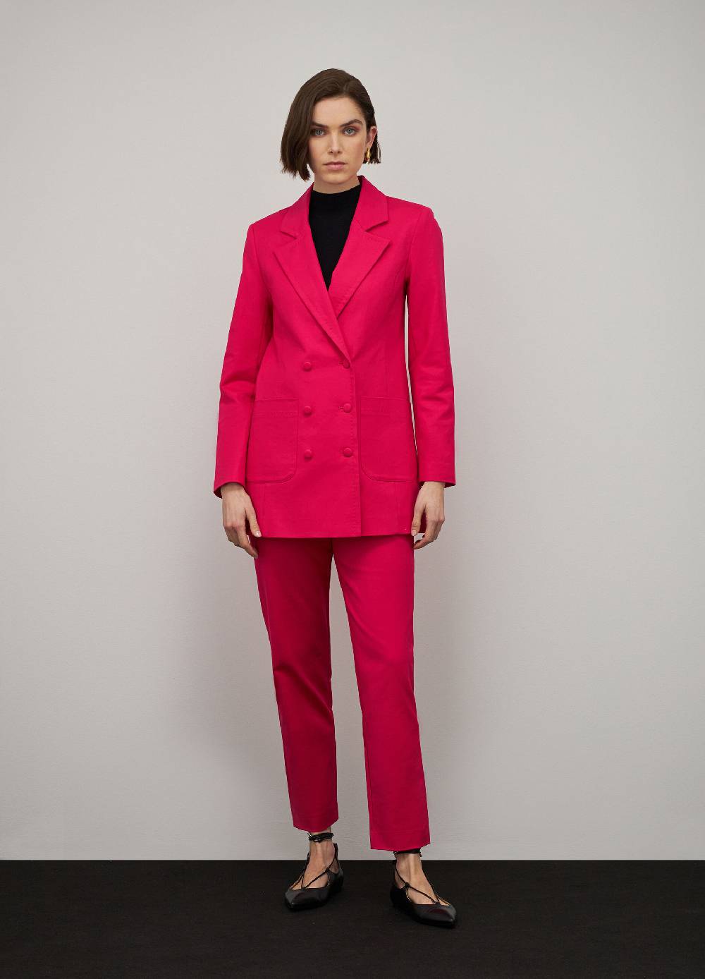 LES COPAINSBlazer doppiopetto in cotone stretch