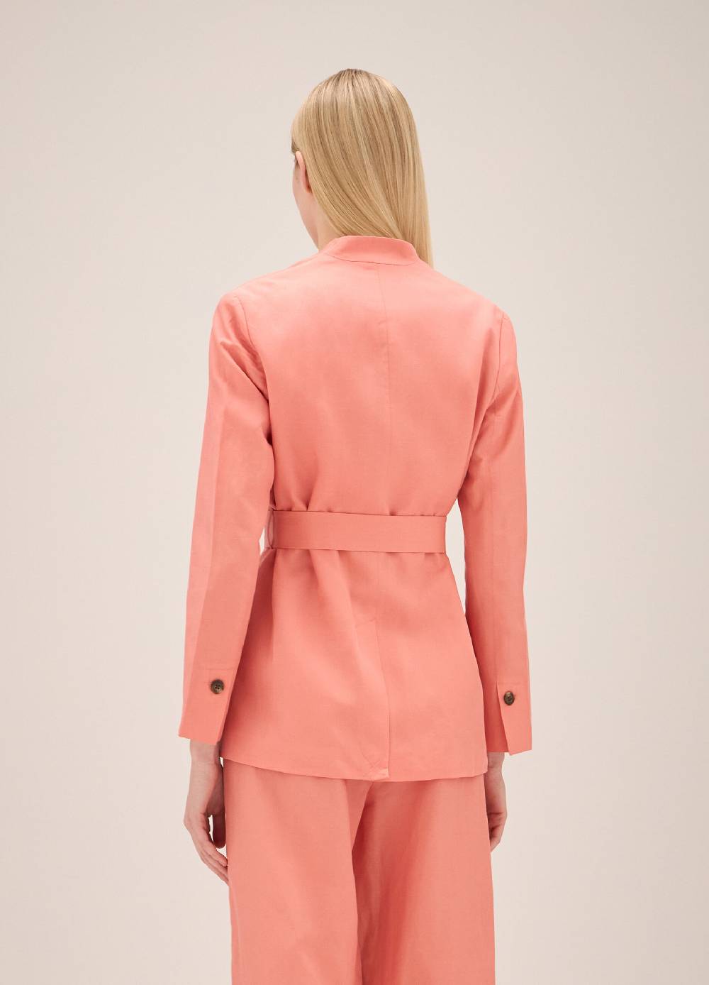 LES COPAINSBlazer Misto Lino Con Cintura