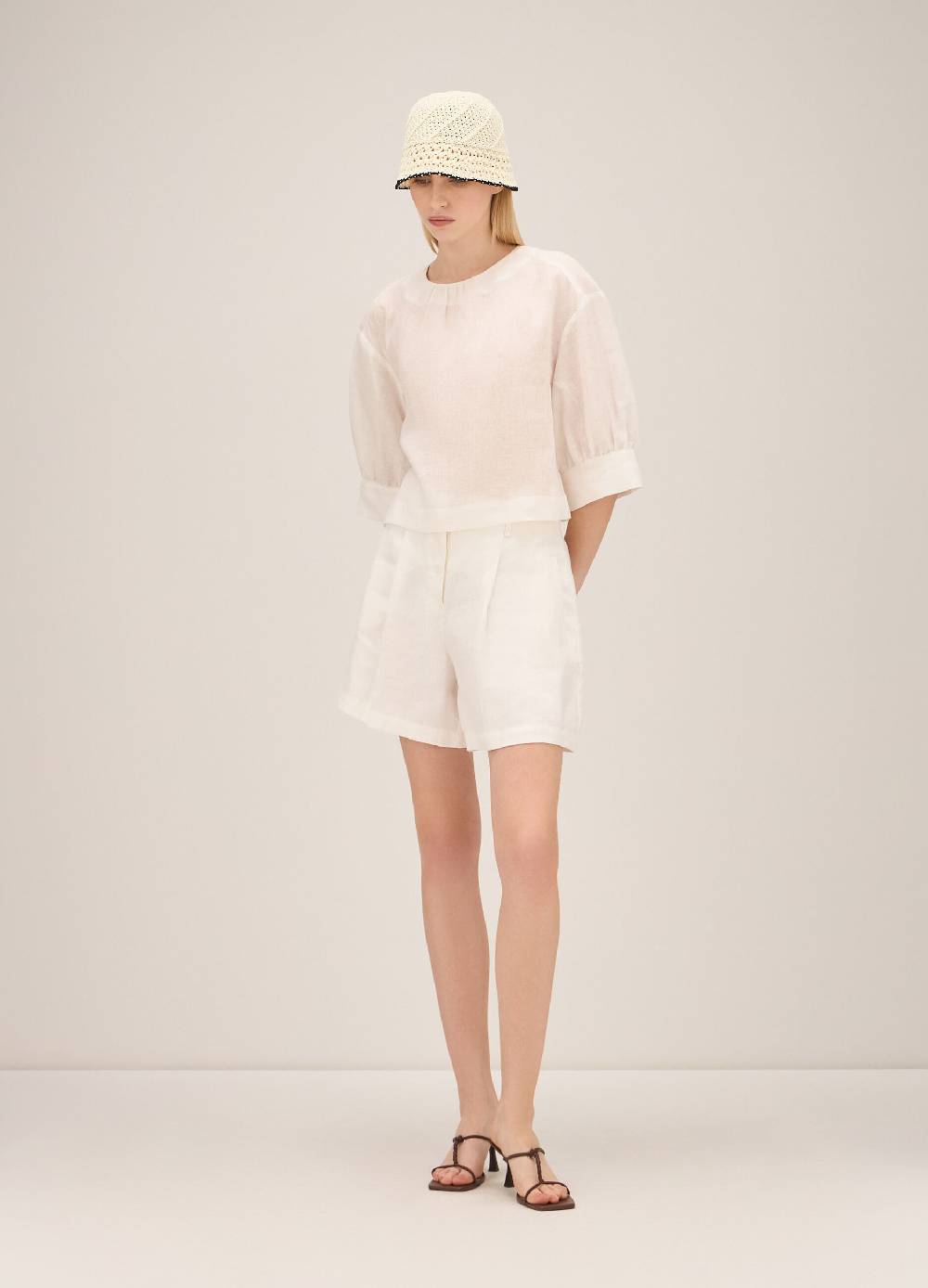 LES COPAINSBlusa a palloncino in lino