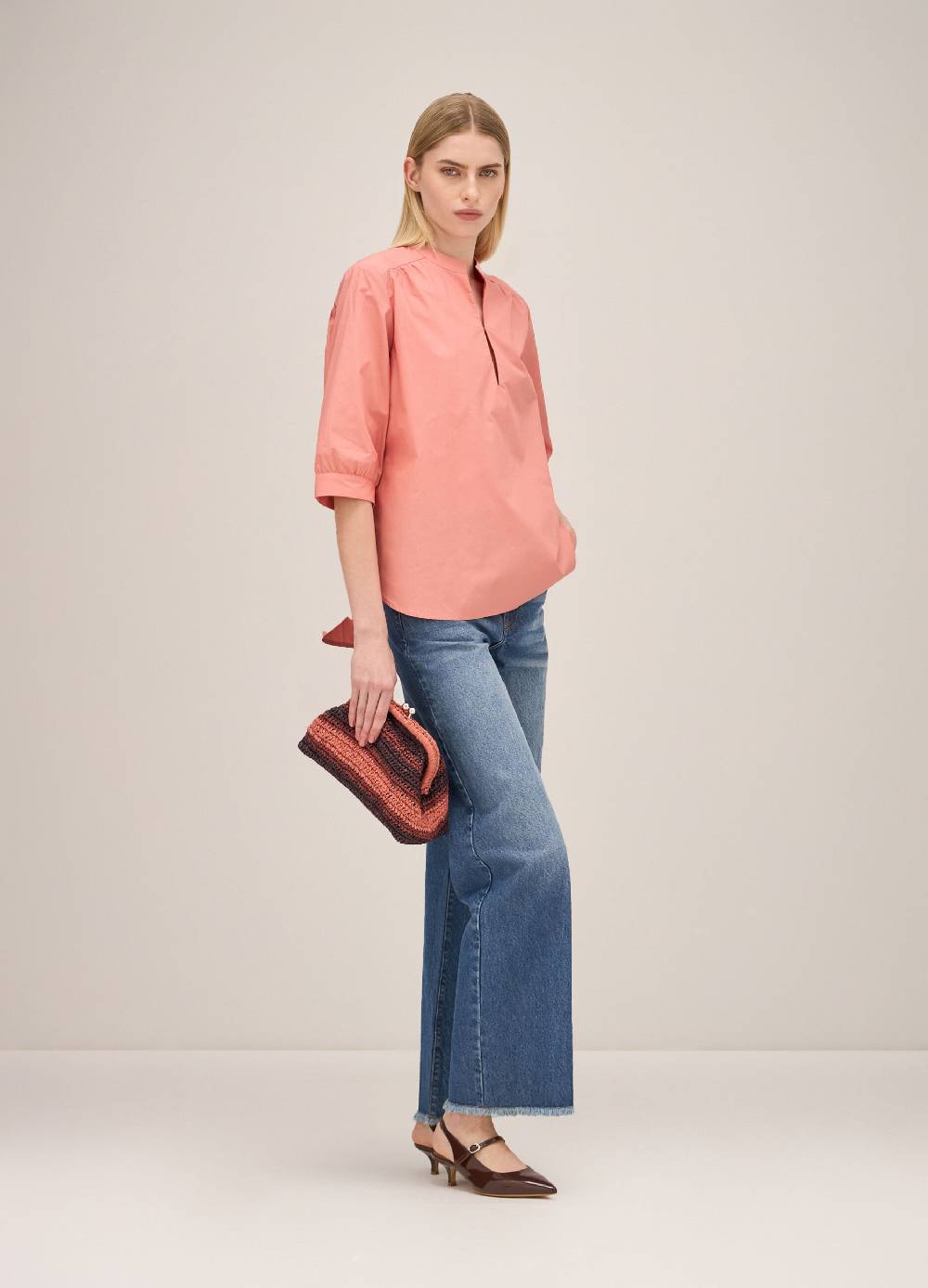 LES COPAINSBlusa in cotone manica a tre quarti