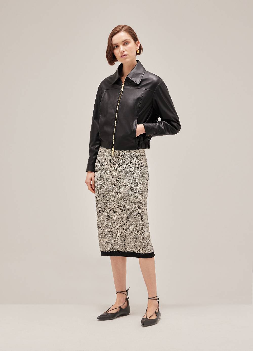 LES COPAINSBomber cropped in ECOpelle