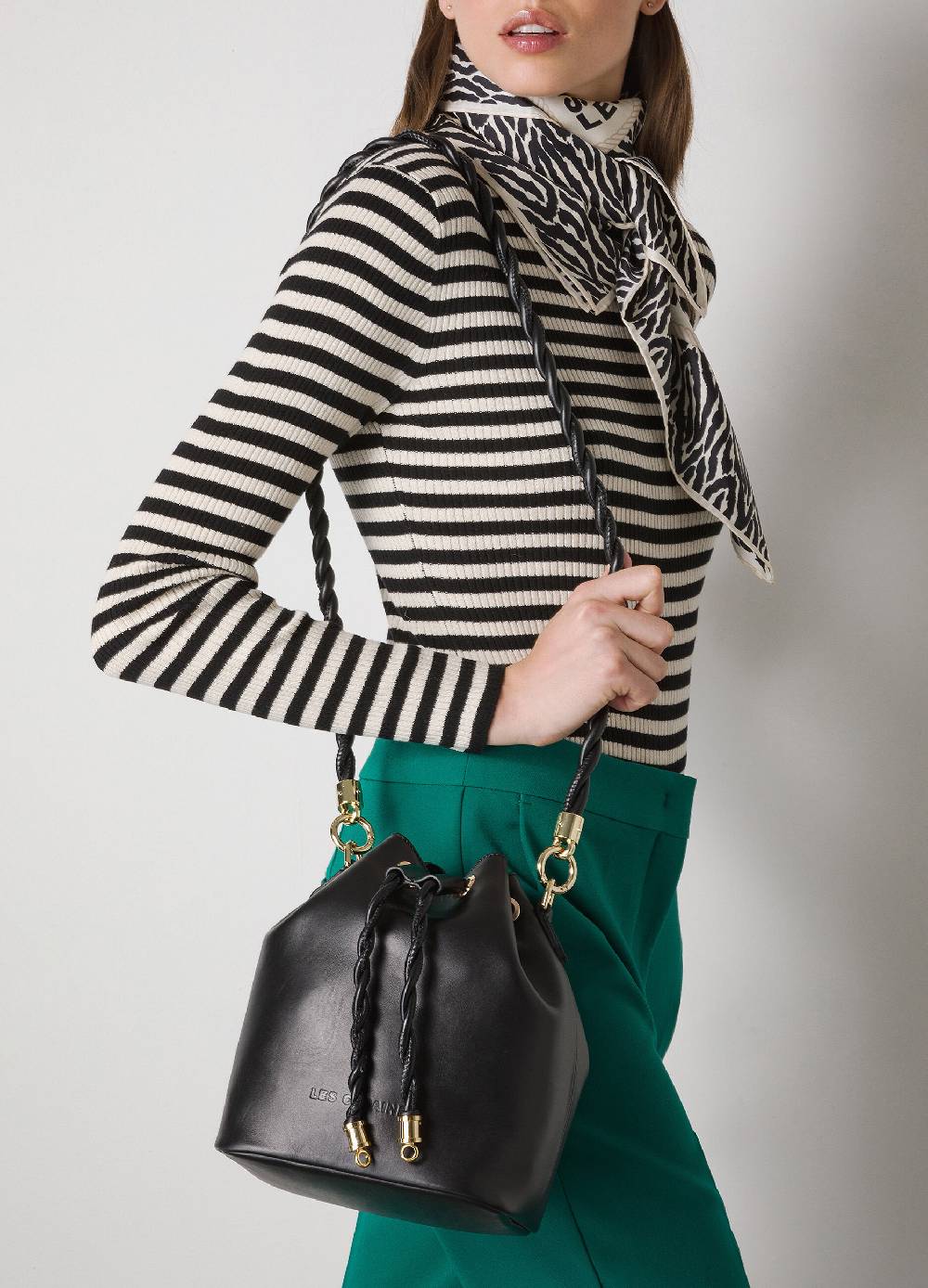 LES COPAINSBorsa a secchiello in vera pelle