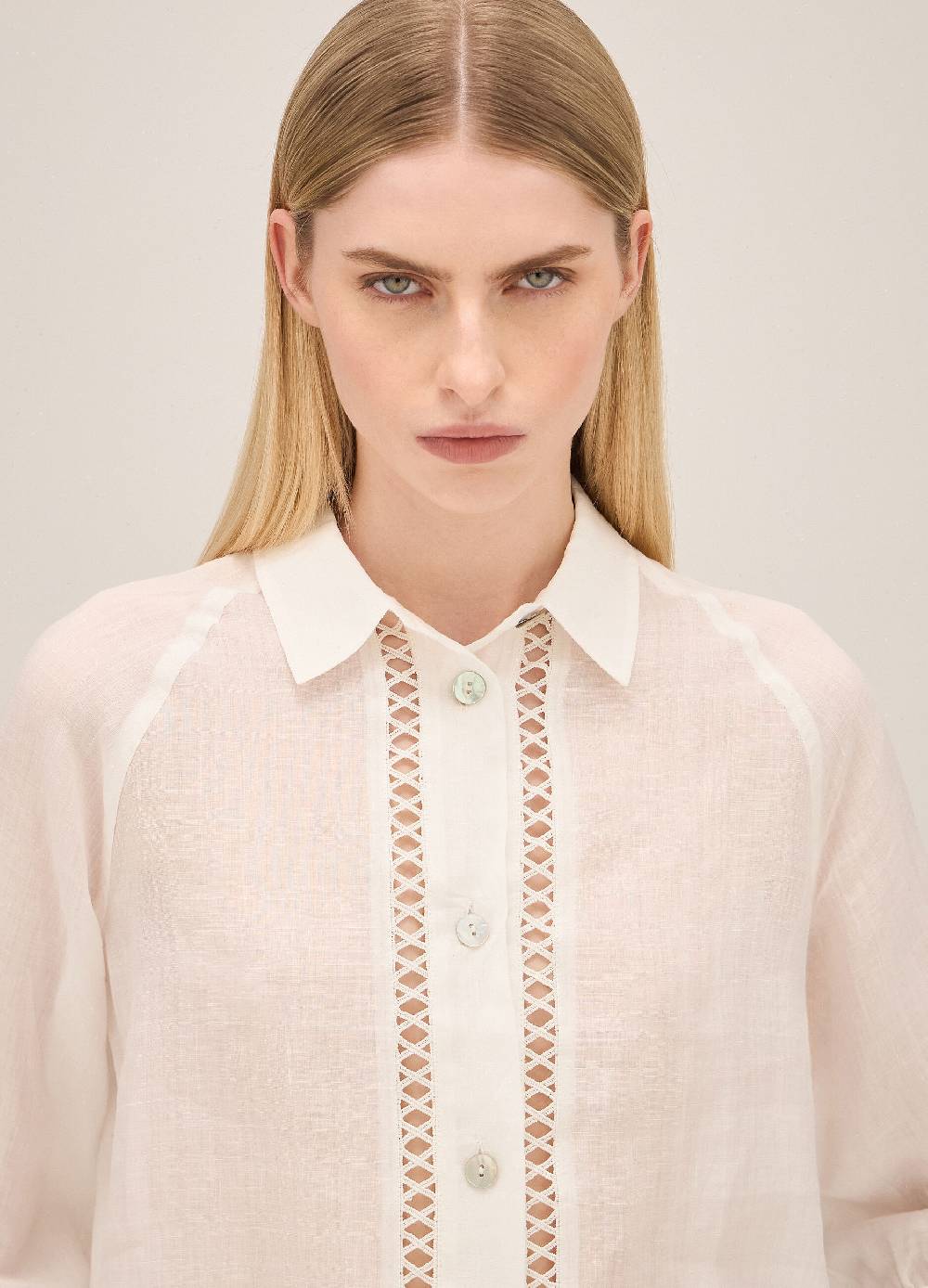 LES COPAINSCamicia A Maniche Lunghe Con Incroci