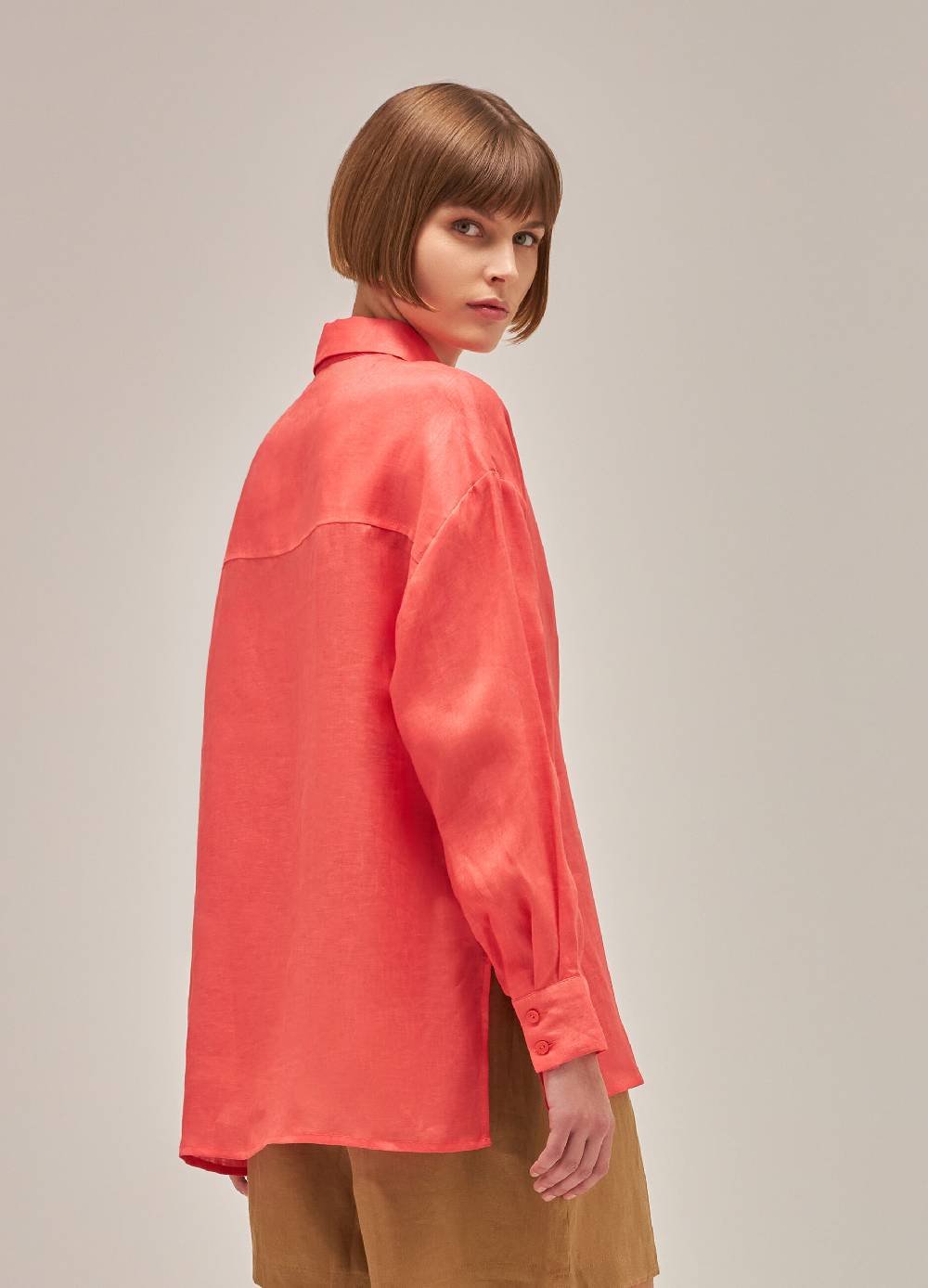 LES COPAINSCamicia A Maniche Lunghe In Lino